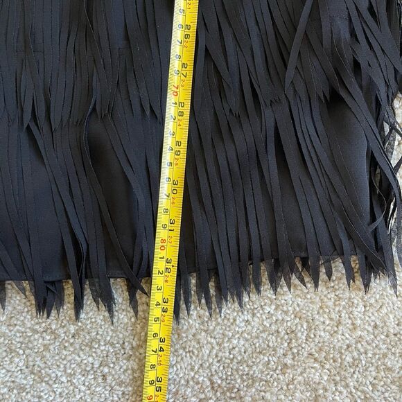 W by Worth Gatsby Fringe Mini Dress Sleeveless Black Size 2 Cocktail Party - Picture 15 of 15